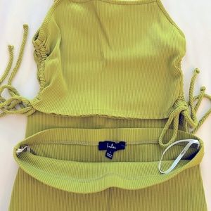 Lulus chartreuse two-piece set